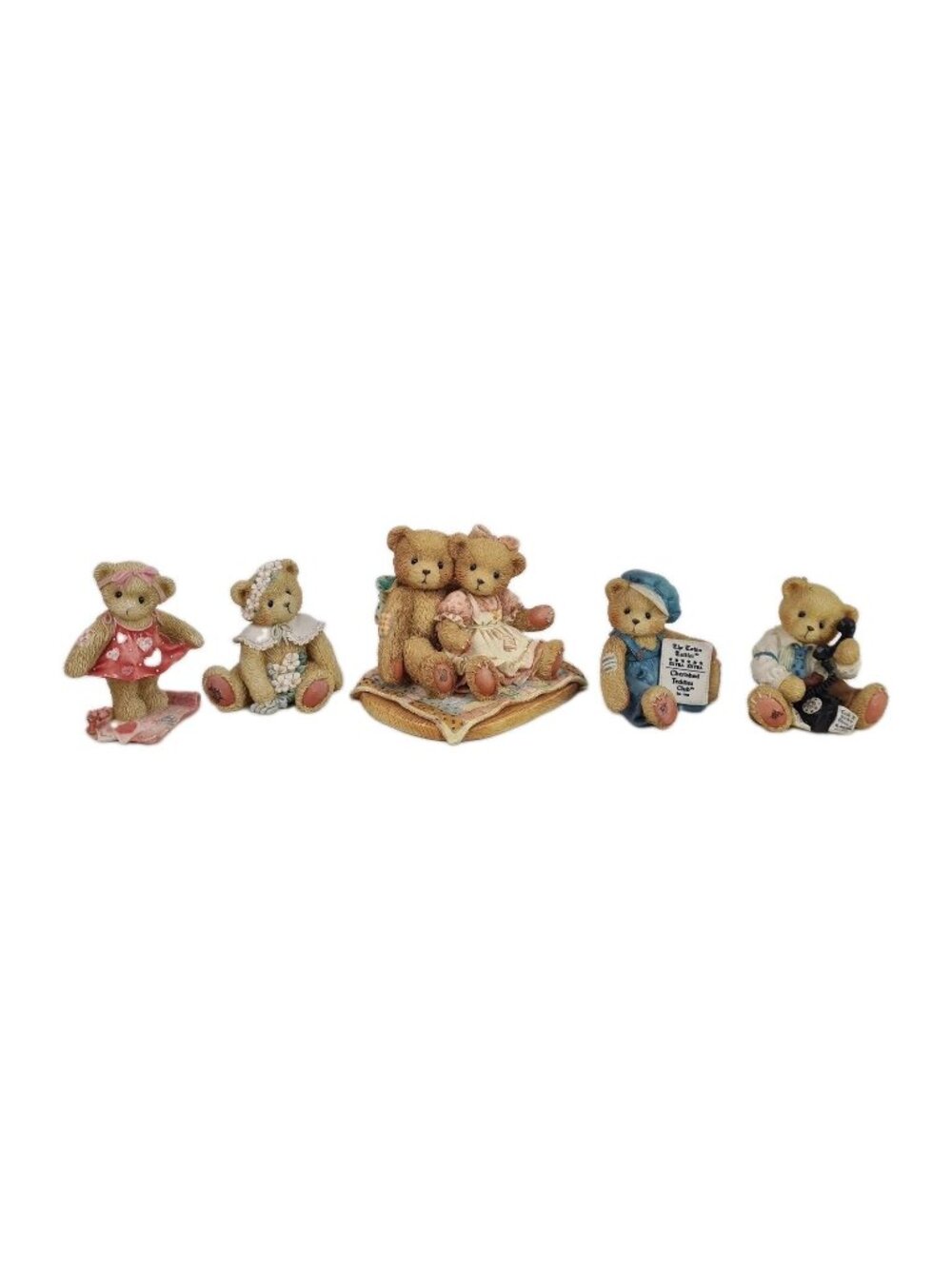 Set Of 5 Cherished Teddies Harrison Hartford Cub Bear CT002 Porcelain Figure